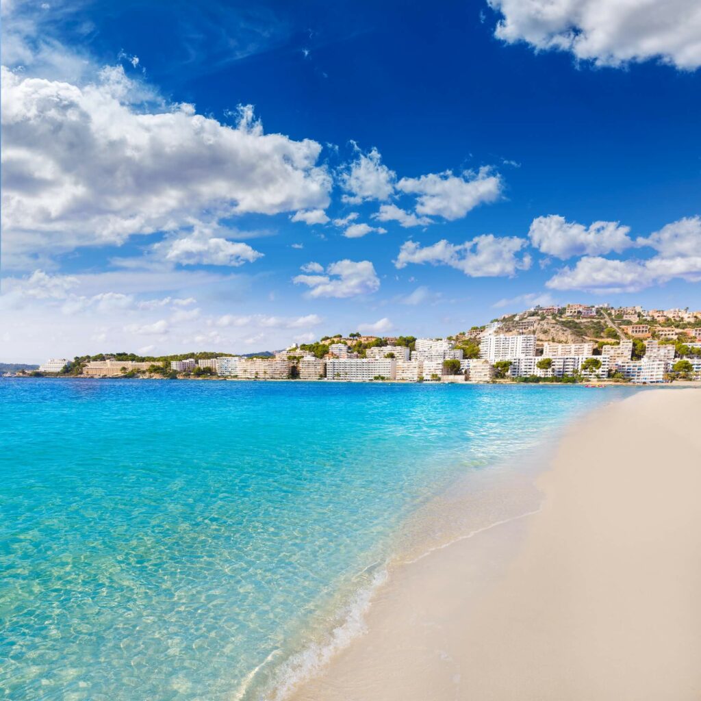 A beach with clear water and blue sky is the perfect destination for a relaxing holiday.