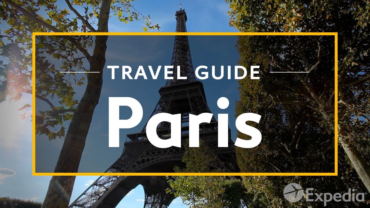 The eiffel tower with the words *travel guide* for Paris.