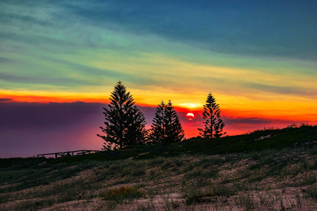 Photo of a sunset at Teide National Park in Tenerife.