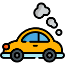 An icon showing a yellow car, representing a taxi or airport transfer vehicle.