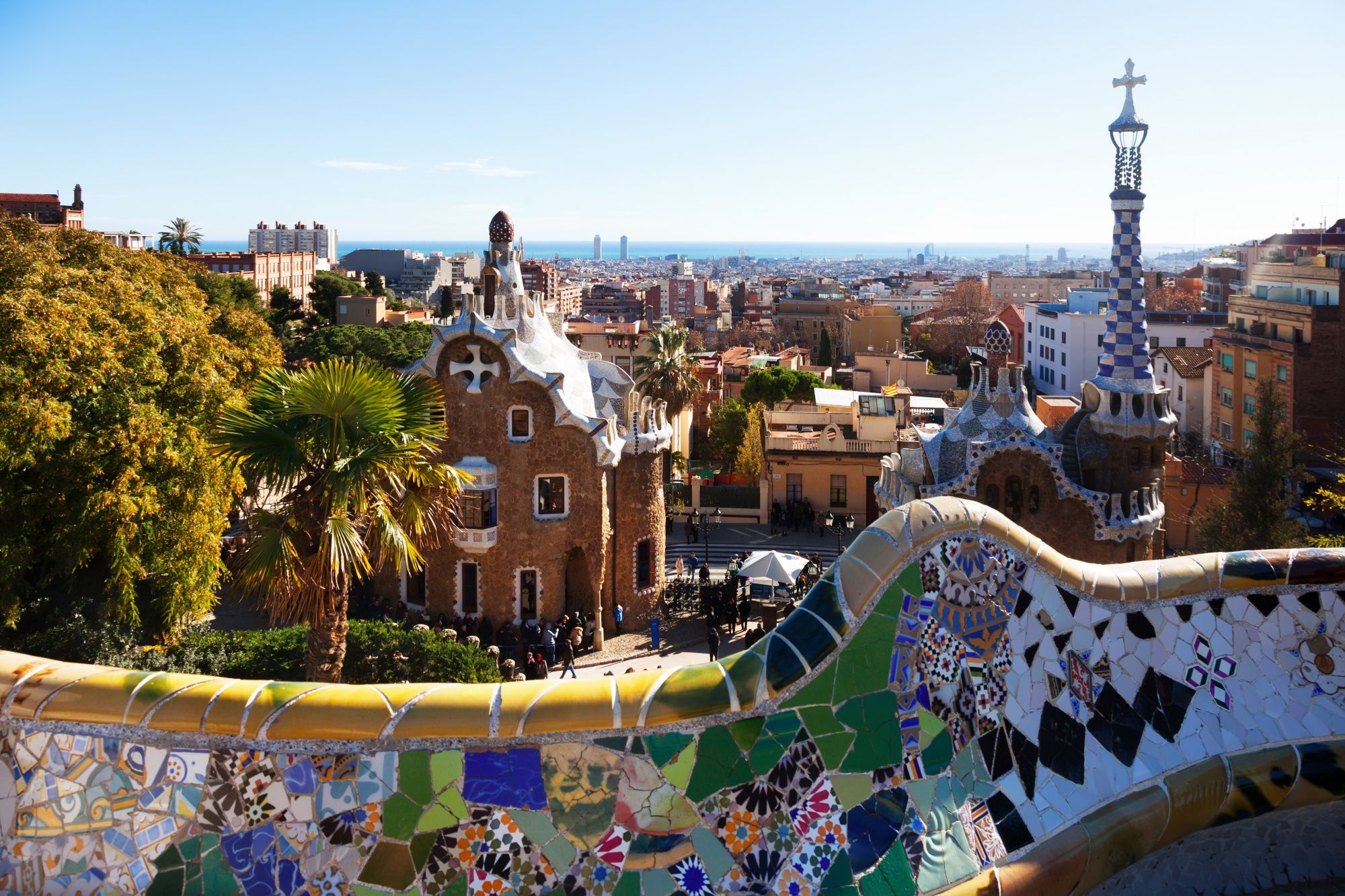 colourful wall and building of Gaudis famous architecture sagrada familia