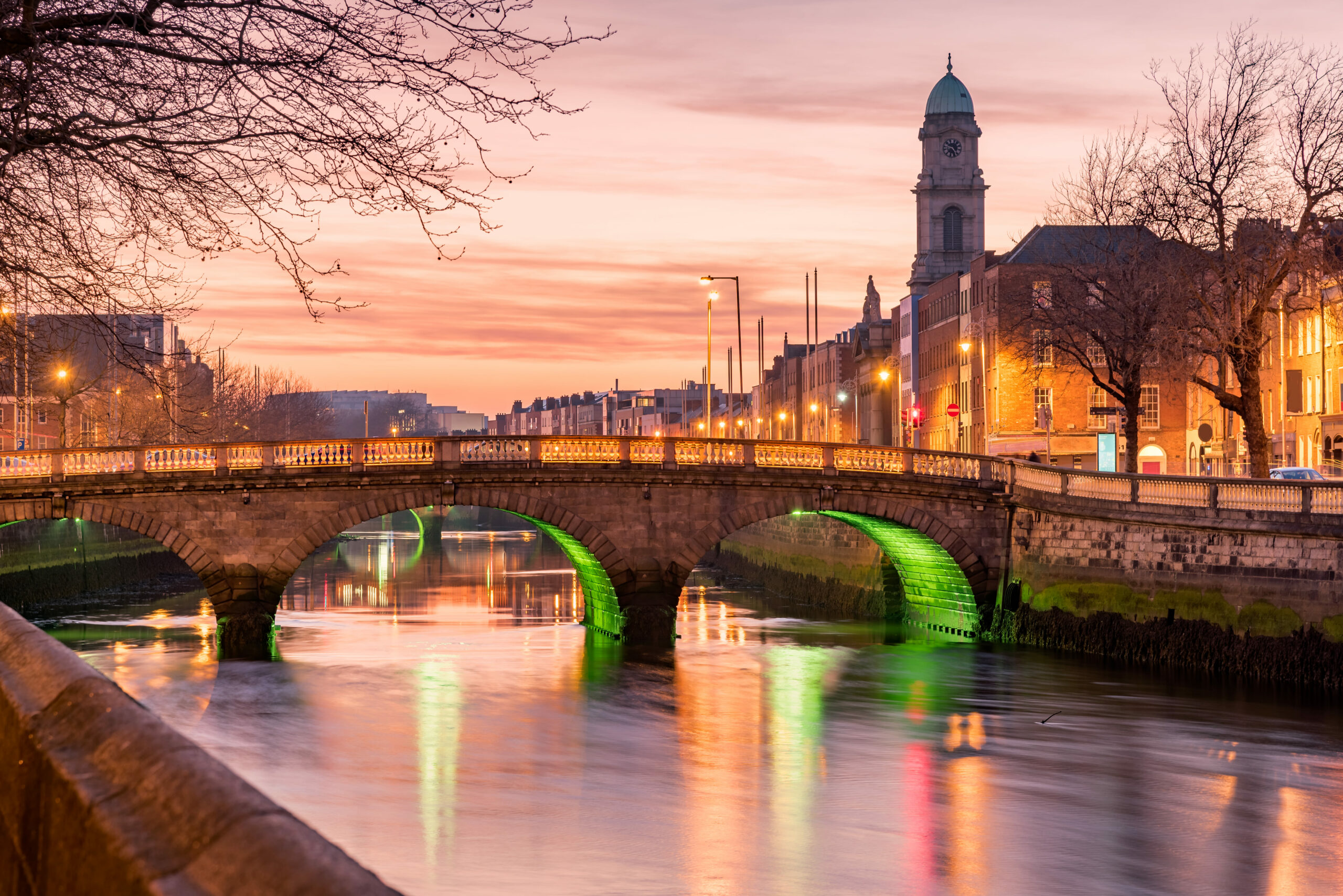A bridge over a river in Dublin.