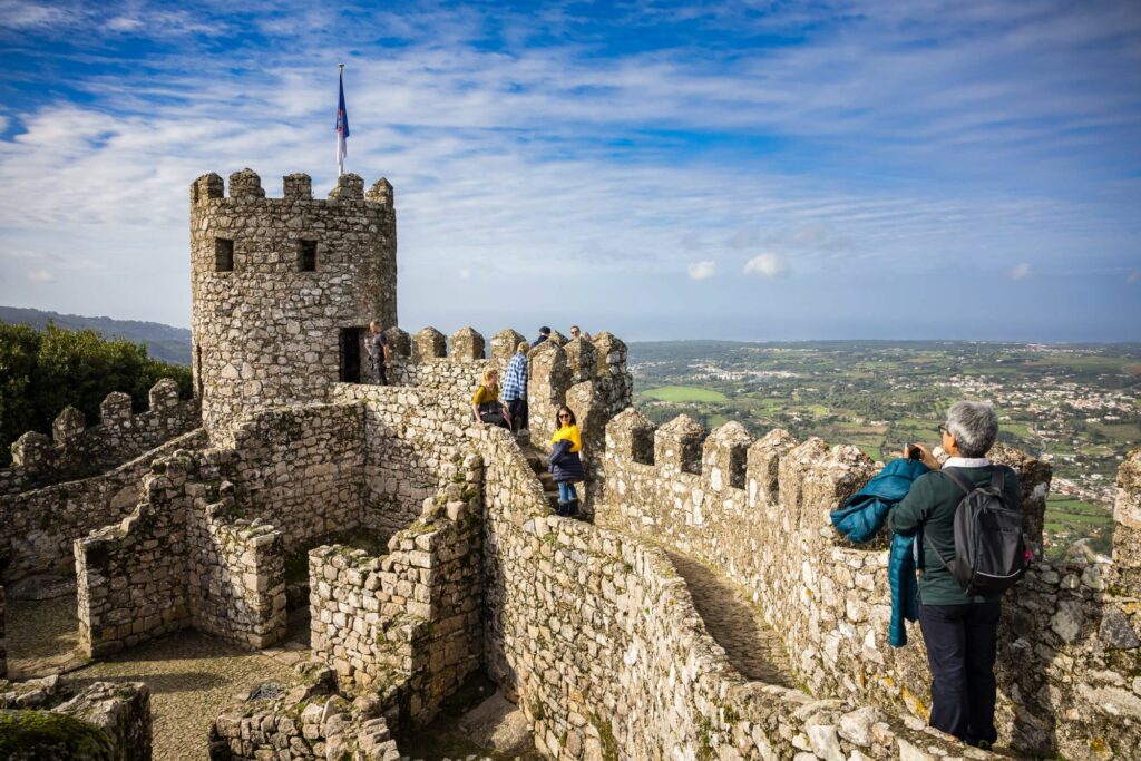 Walls and towers of an old moorish fortress, Sintra