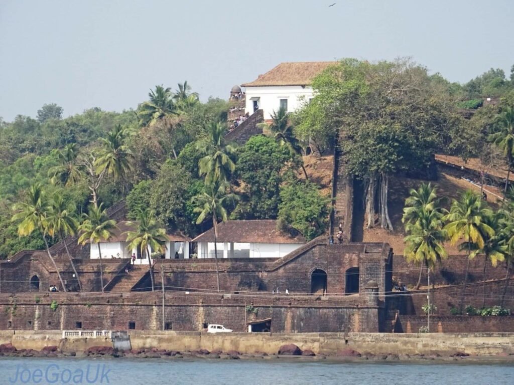 old fort surrounded by exotic vegetation and beach