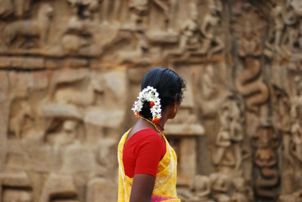lady at Tamil Nadu temple